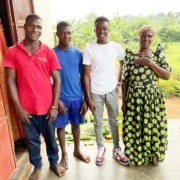 Former street boy visiting his family