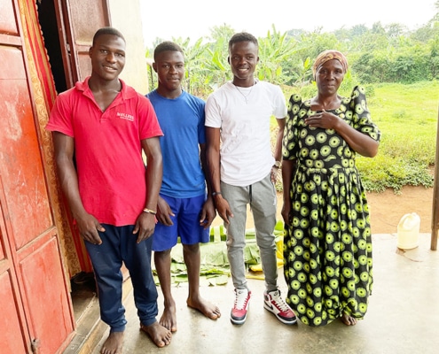 Former street boy visiting his family