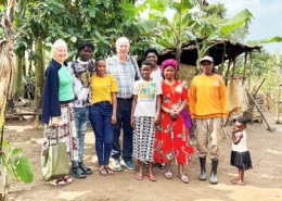 Visiting the family of one of the charity's older boys