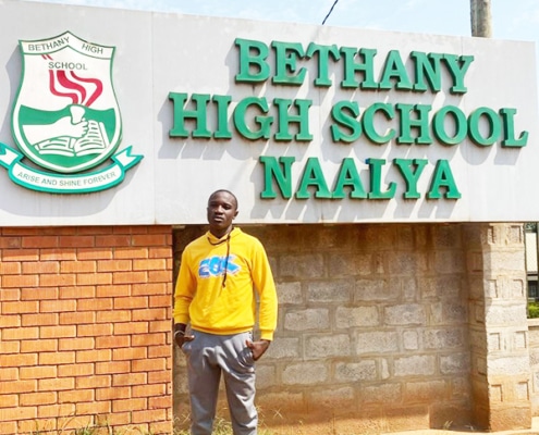 One of the charity's boys arriving at school