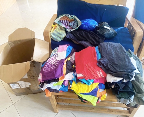 Donated clothes arrive in Uganda from the UK