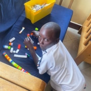 Boy playing with lego at George's Place