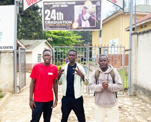 Three boys, formerly from the streets of Kampala, now at college