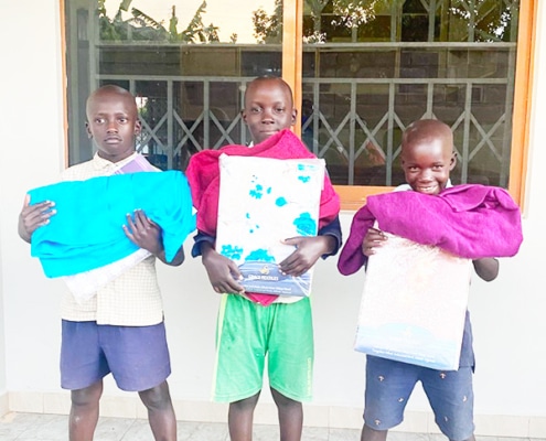 Bedding and sheets given to the three homeless boys