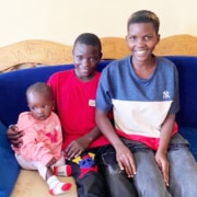 A new street boy at the charity is visited by his sister