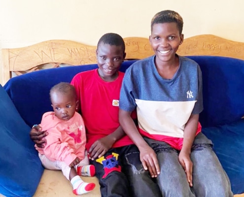 A new street boy at the charity is visited by his sister