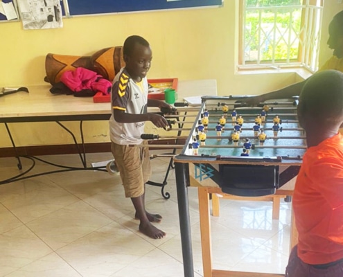 Table football for the boys at Homes of Promise