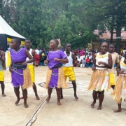 Dancing after the graduation ceremony in Uganda