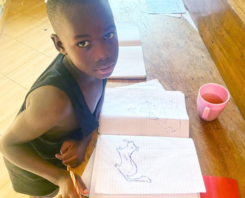 One of the new boys at the charity