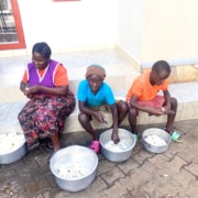 Boys at George's Place helping with cooking