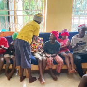 Donated hats and chocolate bars arrive at George's Place