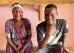 A former homeless boy visiting his grand-mother