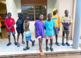 New donated sandals for former street children