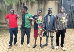 Five former street boys from Kampala