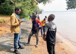 Walking by the lake in Entebbe