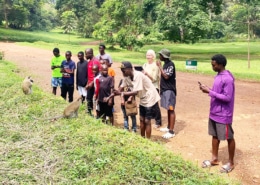 Former homeless boys from Uganda enjoying the Botanical Garden