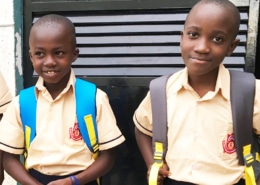 Two street boys from Kampala going to school in 2017