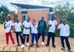 Former street children arriving at church.