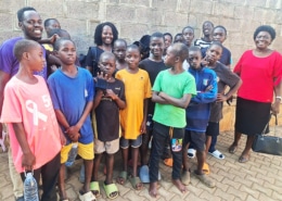 Two of the charity workers visit the boys at George's Place