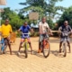 New boys at George's Place learning to ride their bikes