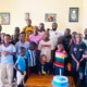 One of the charity workers' birthday party with all the boys