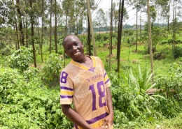 Former street boy Augustine, who's now grown up and working as a builder